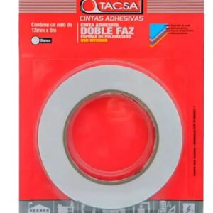 Cinta Adhesiva Doble Faz Tacsa 12mm X 5m