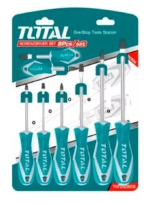 Set Juego De Destornilladores Industrial Imantado Total 8pzs