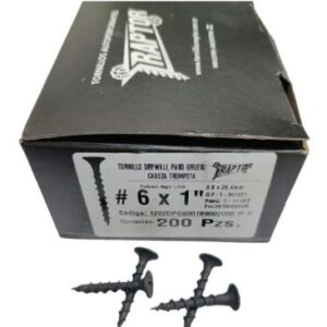 Tornillo Drywall Paso Grueso Cabeza Trompeta 6x1 X 200 Unid