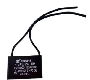 Capacitor 1 Mf Cuadrado C/cable 450vac