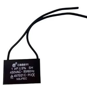 Capacitor 1 Mf Cuadrado C/cable 450vac