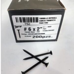 Tornillo Drywall Paso Fino Cabeza Trompeta 6x2 X 200 Unid