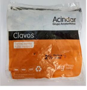 Clavos Punta Paris Bolsa 1 Kg. 2 1/2 Pulgadas