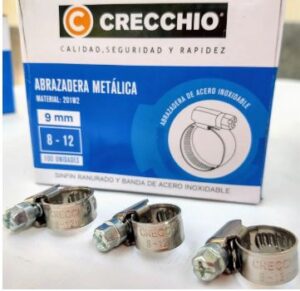 Abrazadera Acero Inoxidable 8 A 12mm Fleje 9mm Pack X 5