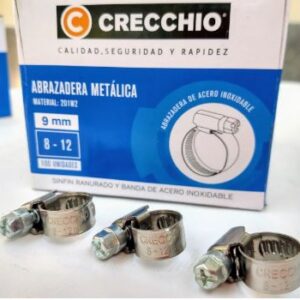 Abrazadera Acero Inoxidable 8 A 12mm Fleje 9mm Pack X 5