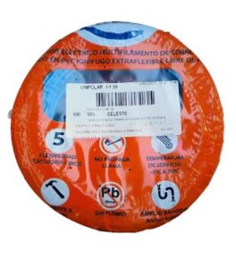 Cable Unipolar 1.5mm2 Celeste Rollo 100 Mts