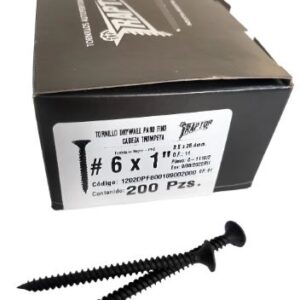 Tornillo Drywall Paso Fino Cabeza Trompeta 6x1 X 200 Unid