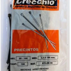 Precintos Negro 2,5x 100mm Crecchio