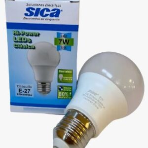 Lampara Led Sica Clásica 7w E27 Fría -pack X 5 Unidades