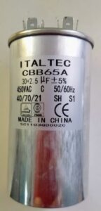 Capacitor 30+2.5 Mf X450v Cbb65a 4pin