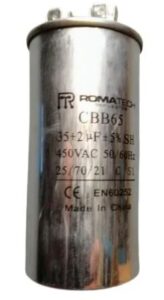 Capacitor Cbb65 35 + 2 Uf Marca Roma-tech -