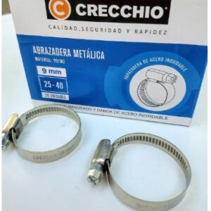 Abrazadera Acero Inoxidable 25 A 40mm Fleje 9mm Pack X 5