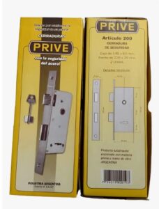 Cerradura Para Puerta Abatible Prive 200 Color Plateado Acabado Zincado