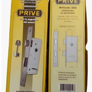 Cerradura Para Puerta Abatible Prive 200 Color Plateado Acabado Zincado