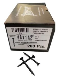 Tornillo Drywall P/grueso Cabeza Trompeta 8x1 1/2  X200 Unid