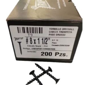 Tornillo Drywall P/grueso Cabeza Trompeta 8x1 1/2  X200 Unid