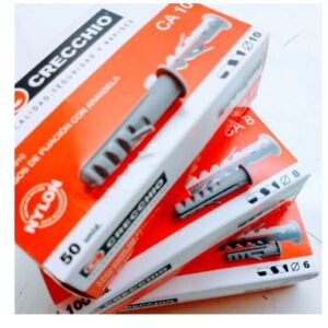 Tarugos De Fijación Con Arandela Nylon 8 Mm X 100u