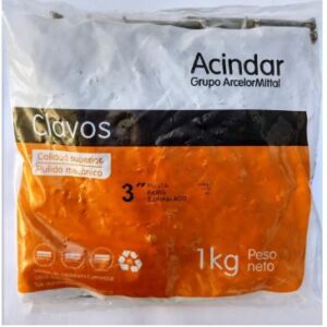 Clavos Punta Paris Espiralado Bolsa 1 Kg. 3 Pulgadas