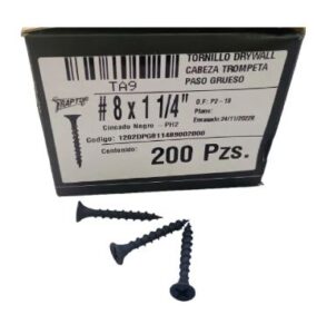 Tornillo Drywal P/grueso 8x1 1/4  Raptor  X200 Unid