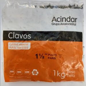 Clavos Punta Paris Bolsa 1 Kg. 1 1/2 Pulgadas