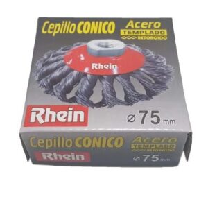 Cepillo Conico Acero Templado Retorcido 75mm- Rhein