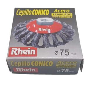 Cepillo Conico Acero Templado Retorcido 75mm- Rhein