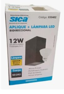 Difusor Cuadrado Bidireccional Dic 12w Calido- Negro