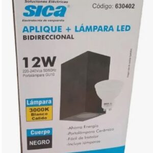Difusor Cuadrado Bidireccional Dic 12w Calido- Negro